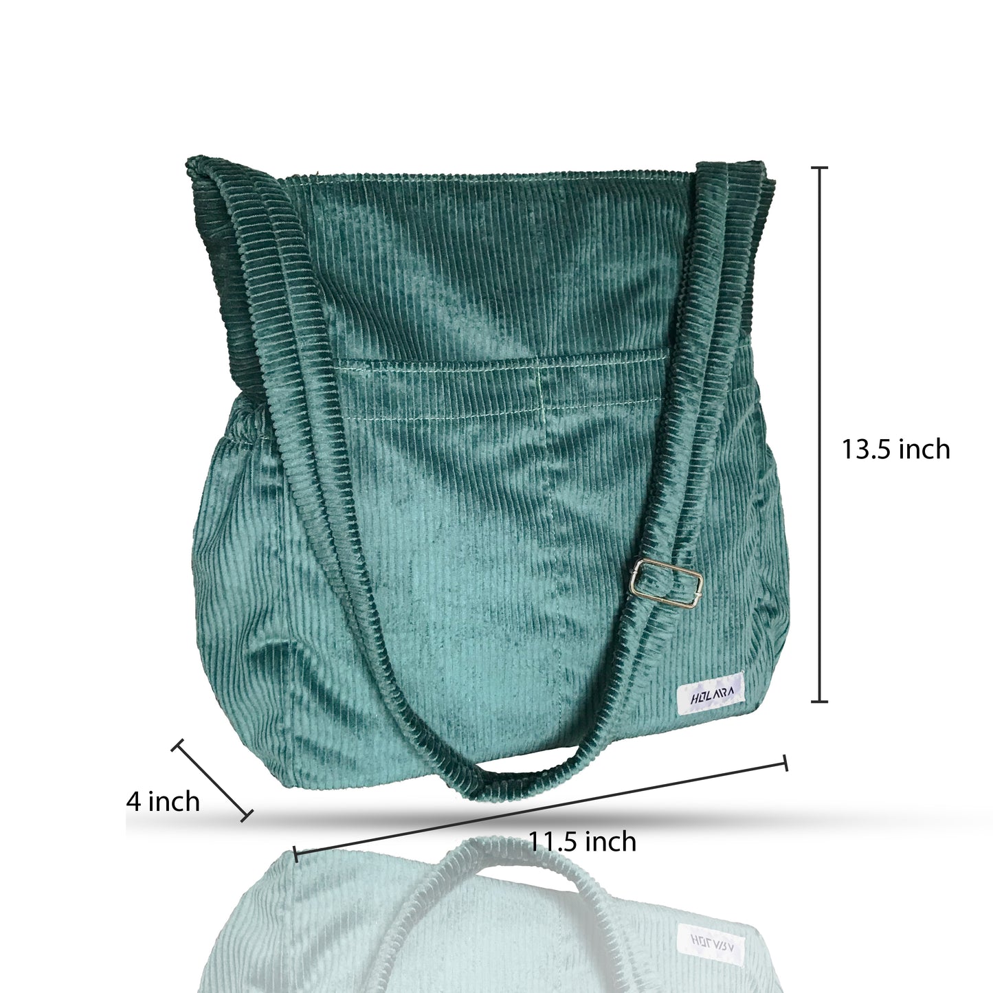 Corduroy Organized Shoulder Bag - Peacock Blue