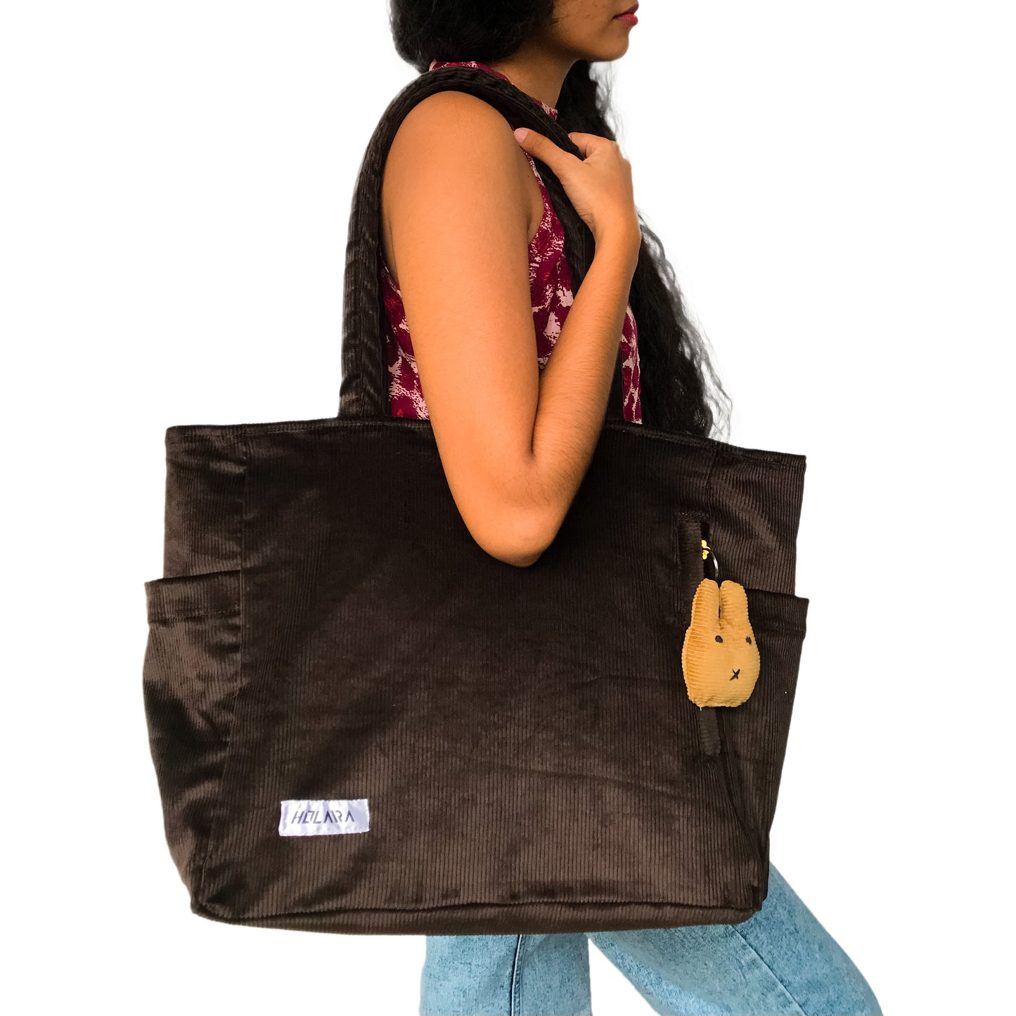 Holaara Lily Organized Tote Bag - Dark Brown