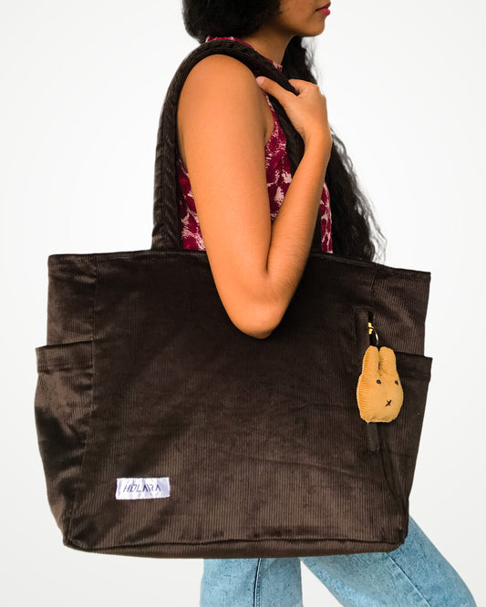 Holaara Lily Organized Tote Bag - Dark Brown