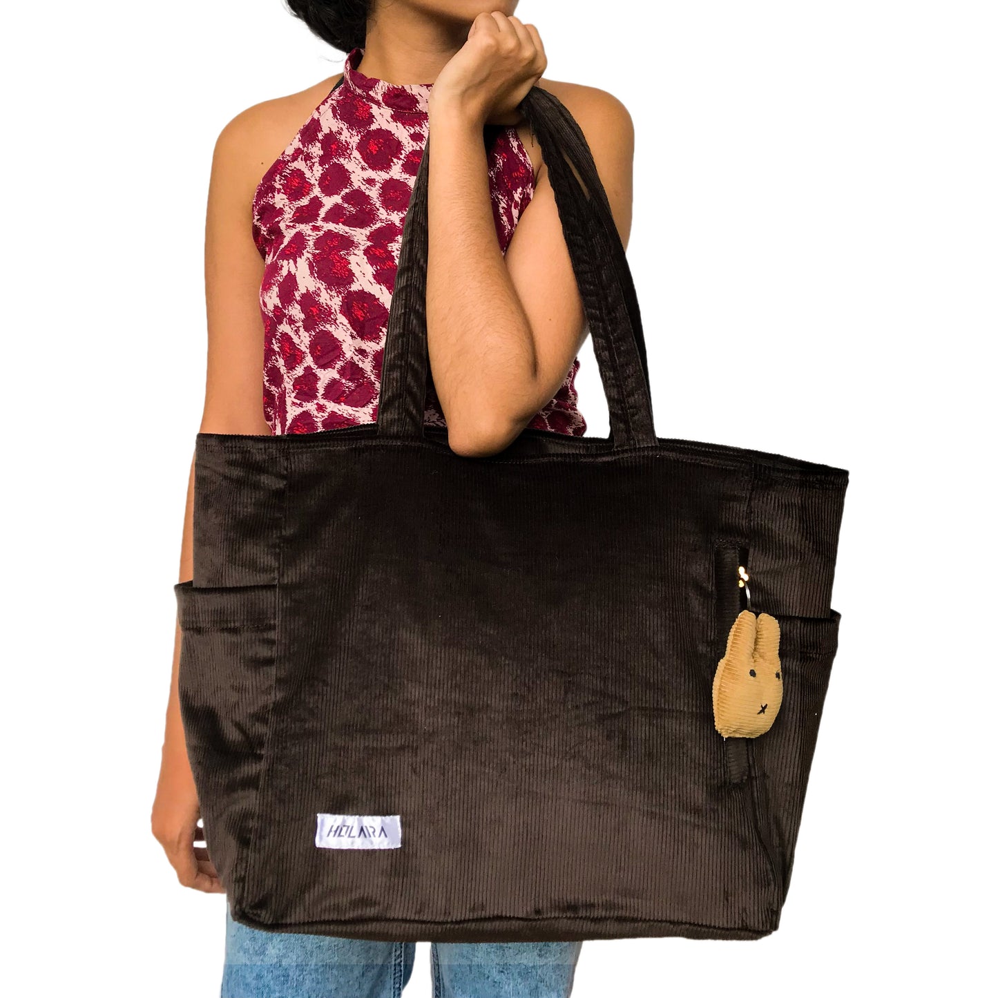 Holaara Lily Organized Tote Bag - Dark Brown