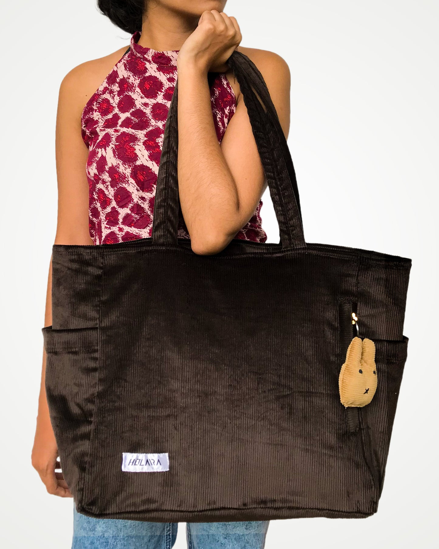 Holaara Lily Organized Tote Bag - Dark Brown