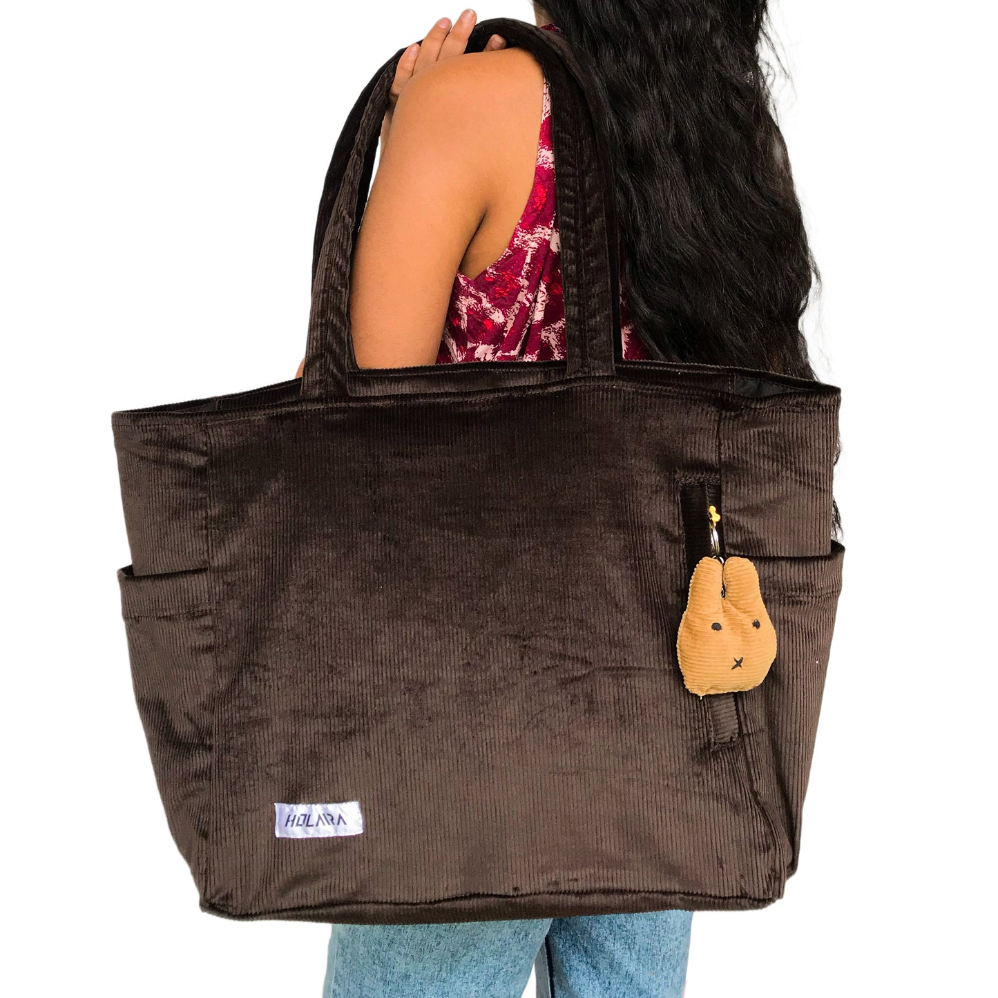 Holaara Lily Organized Tote Bag - Dark Brown