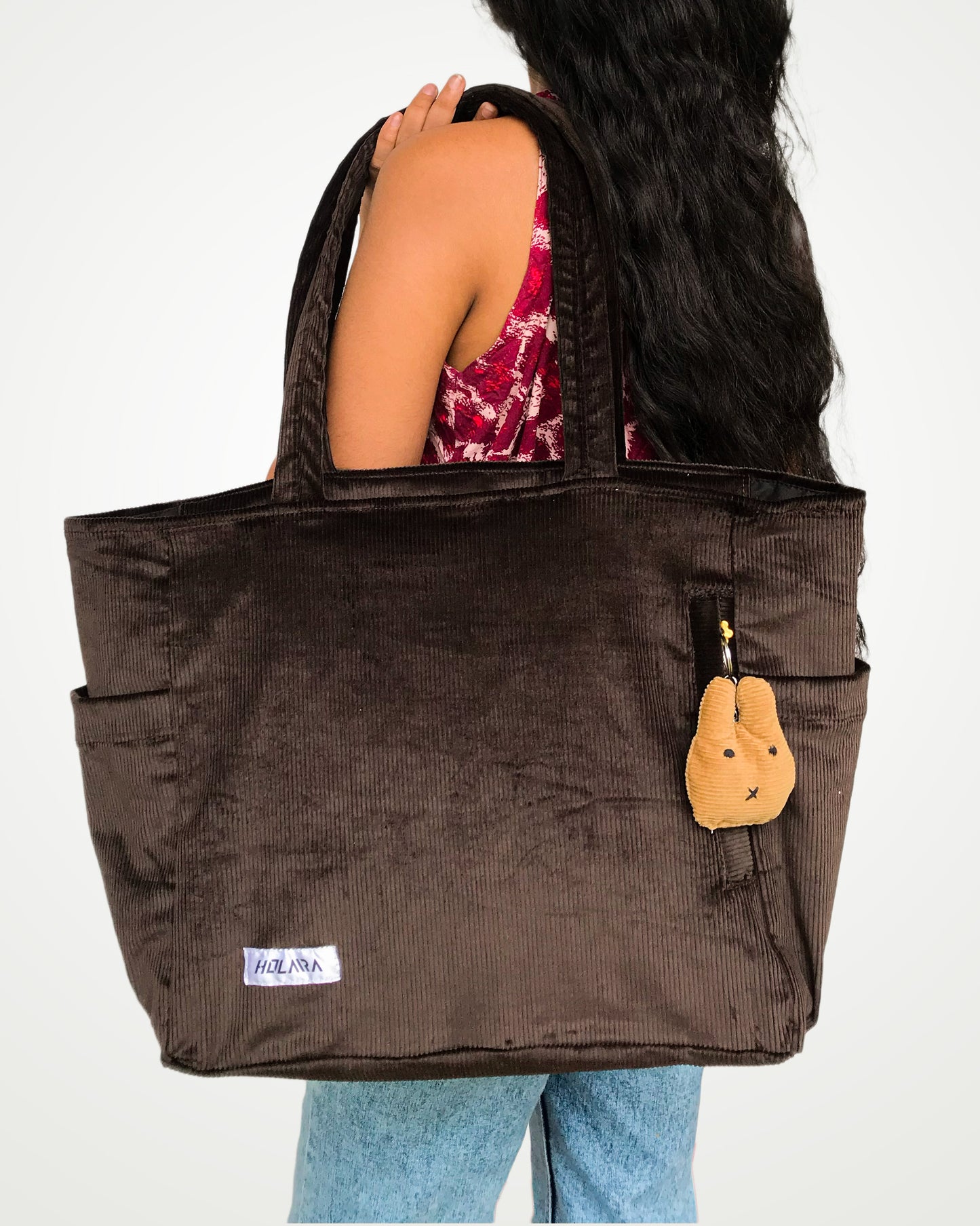 Holaara Lily Organized Tote Bag - Dark Brown