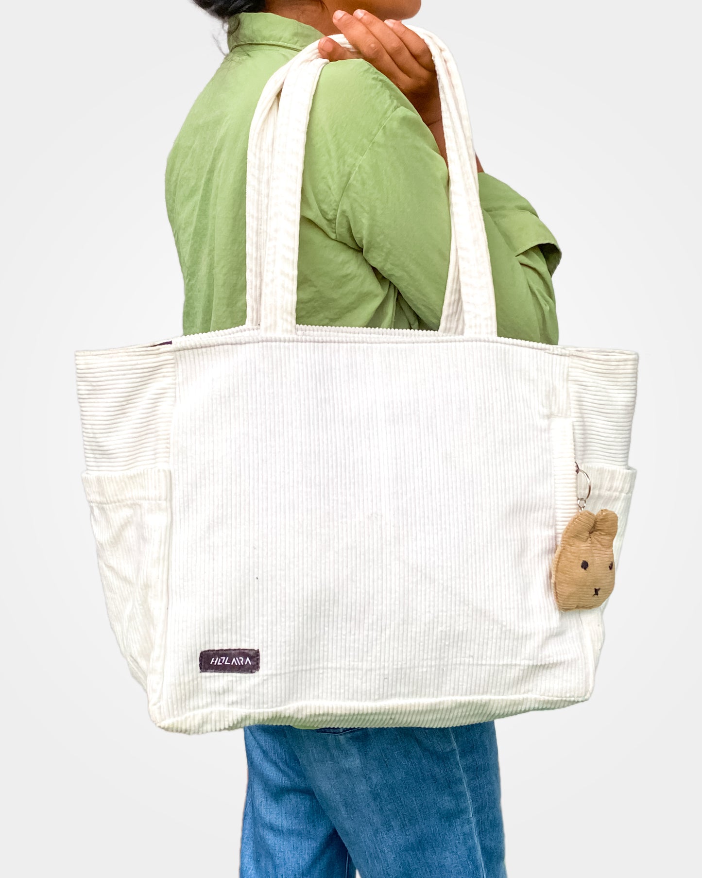 Holaara Lily Organized Tote Bag - White
