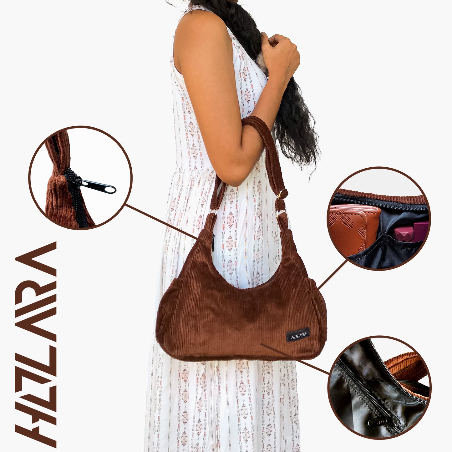 Corduroy City Bag - Coffee Brown