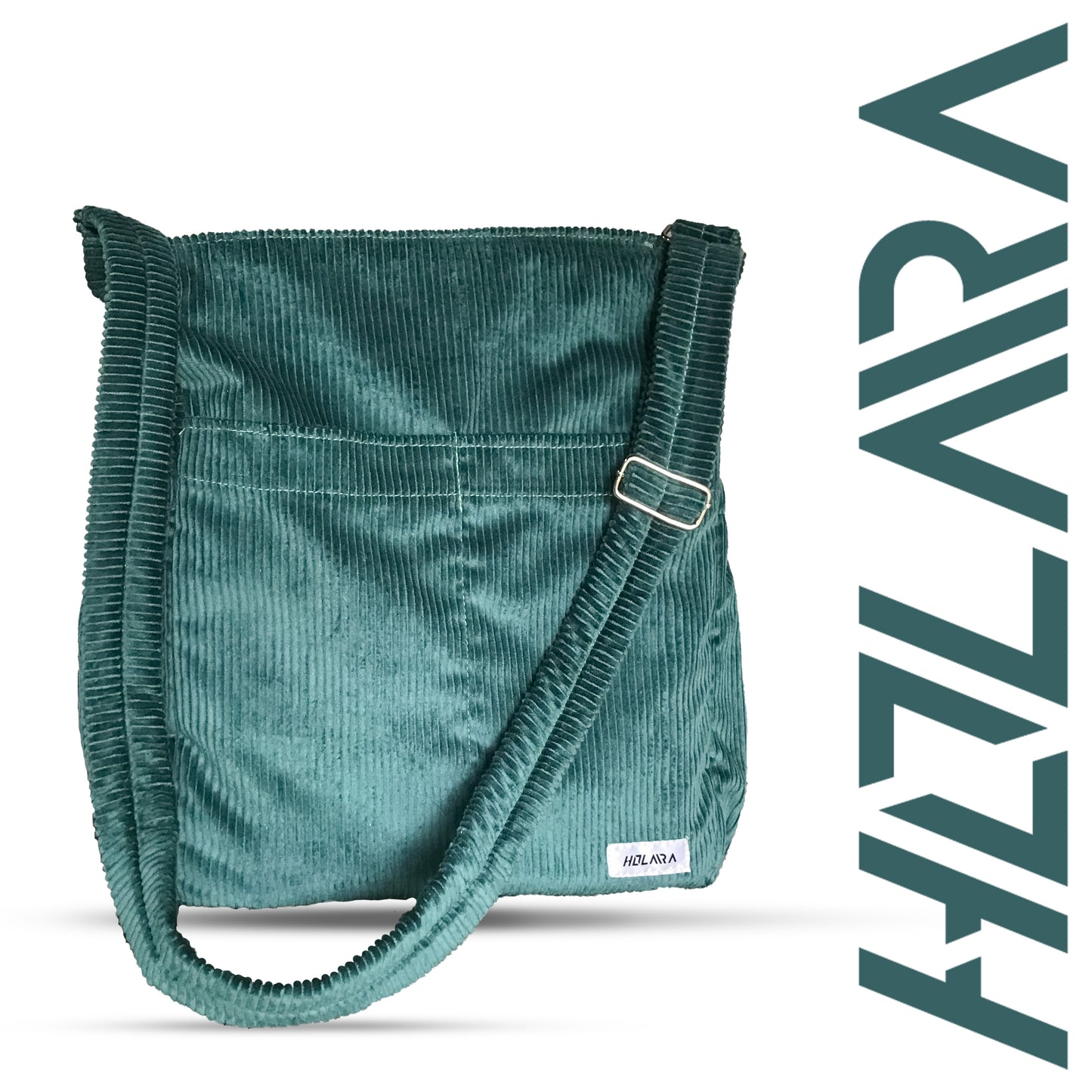 Corduroy Organized Shoulder Bag - Peacock Blue