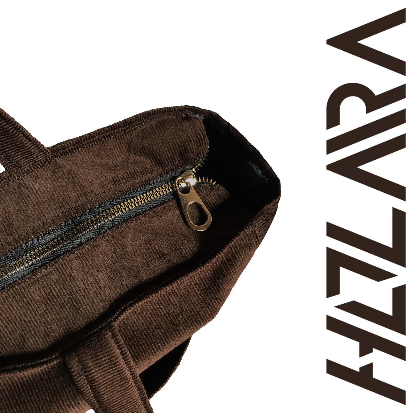 Corduroy Organized Tote Bag - Dark Brown