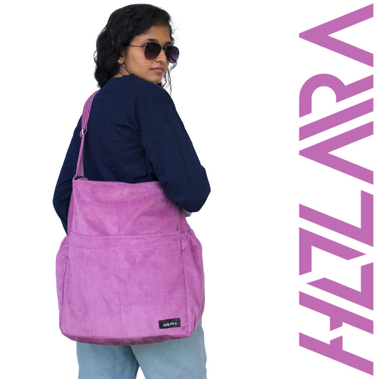 Corduroy Organized Shoulder Bag - Lavender