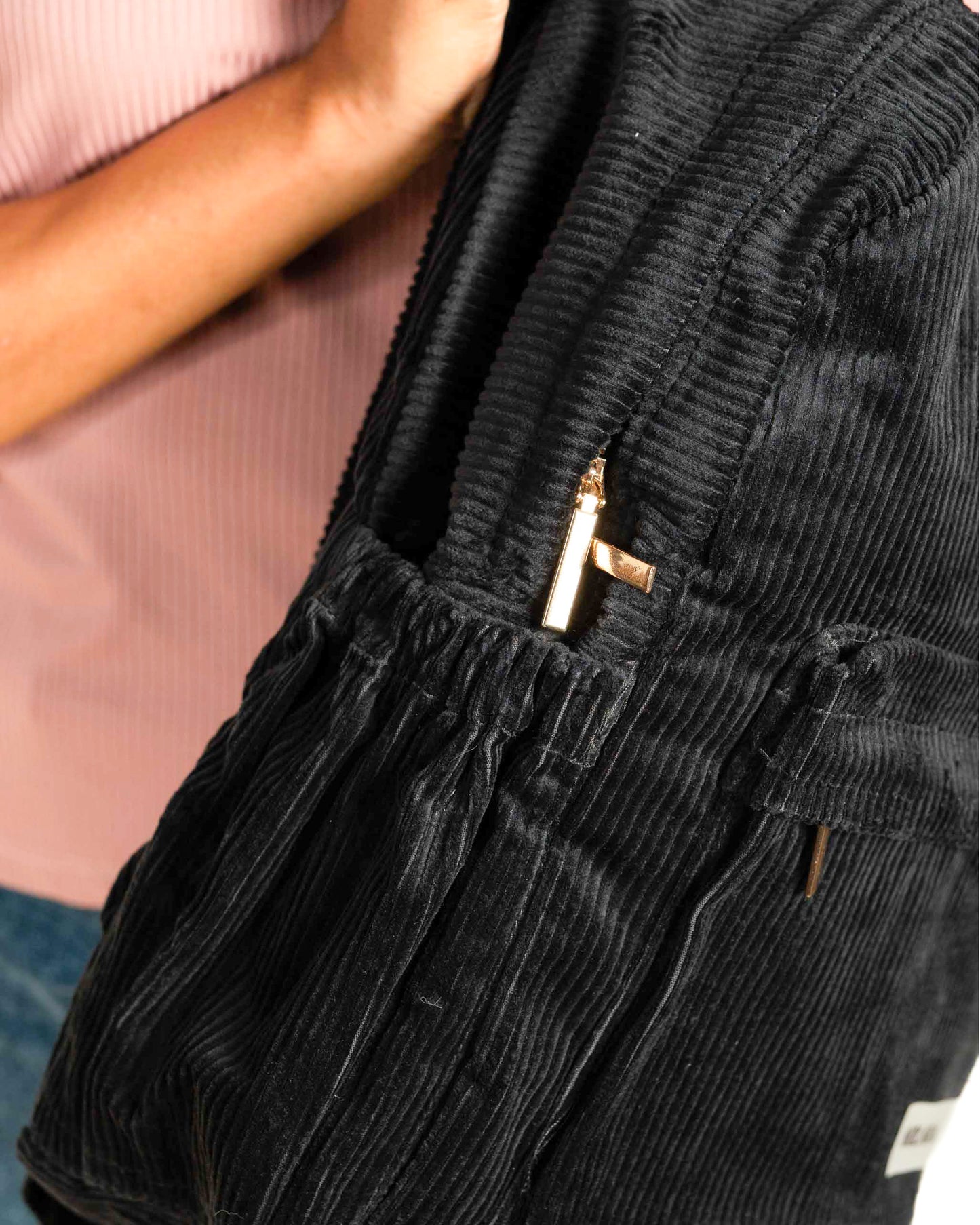 Corduroy Organized Backpack - Black