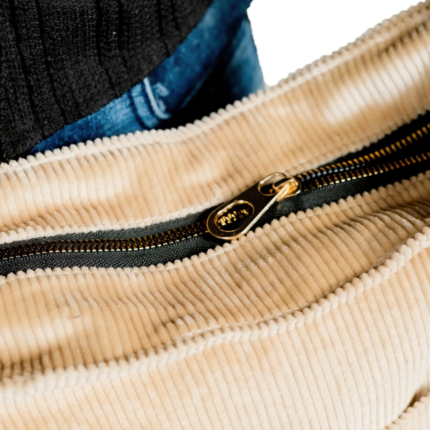 Corduroy Organized Shoulder Bag - Beige