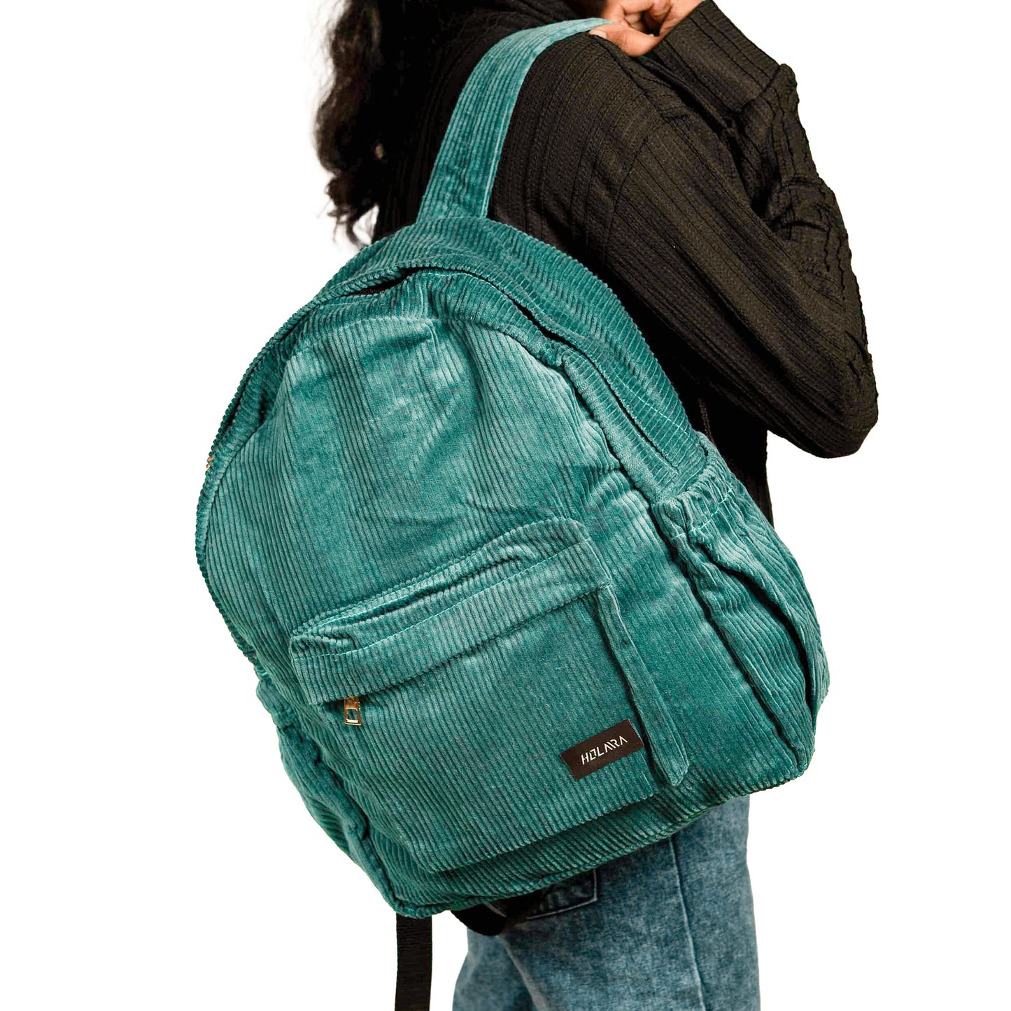 Corduroy Organized Backpack - Peacock Blue