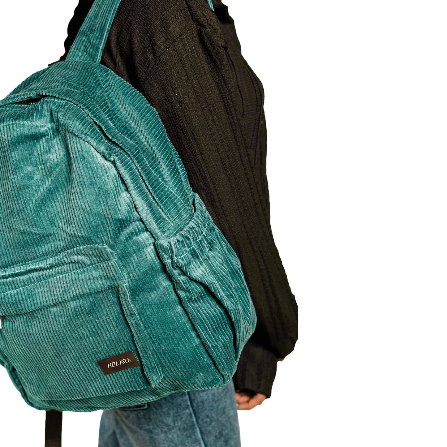 Corduroy Organized Backpack - Peacock Blue