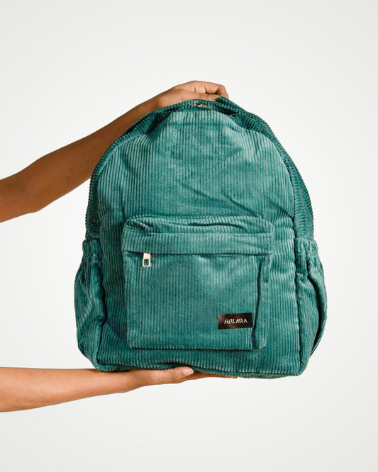 Corduroy Organized Backpack - Peacock Blue