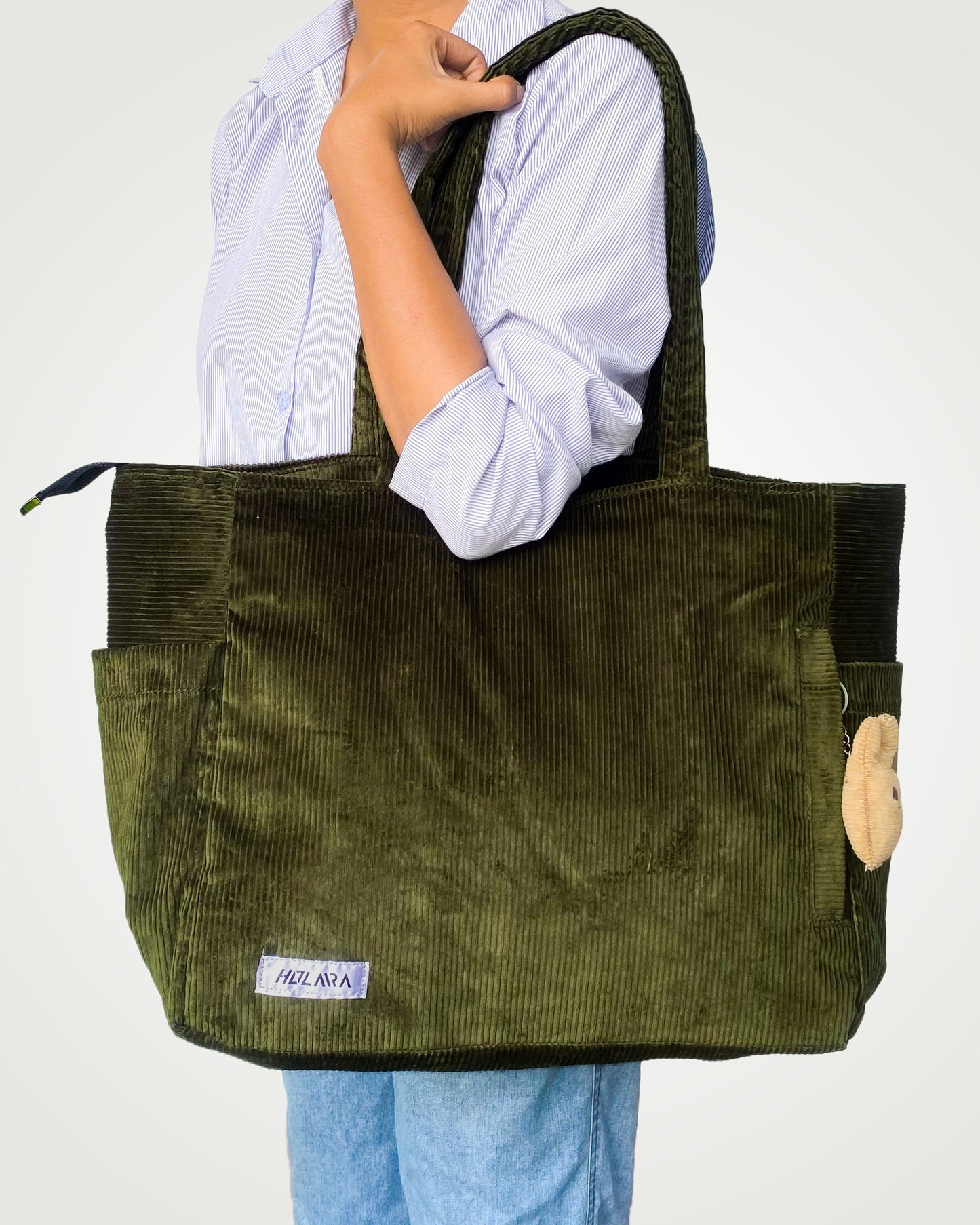 Holaara Lily Organized Tote Bag - Army Green