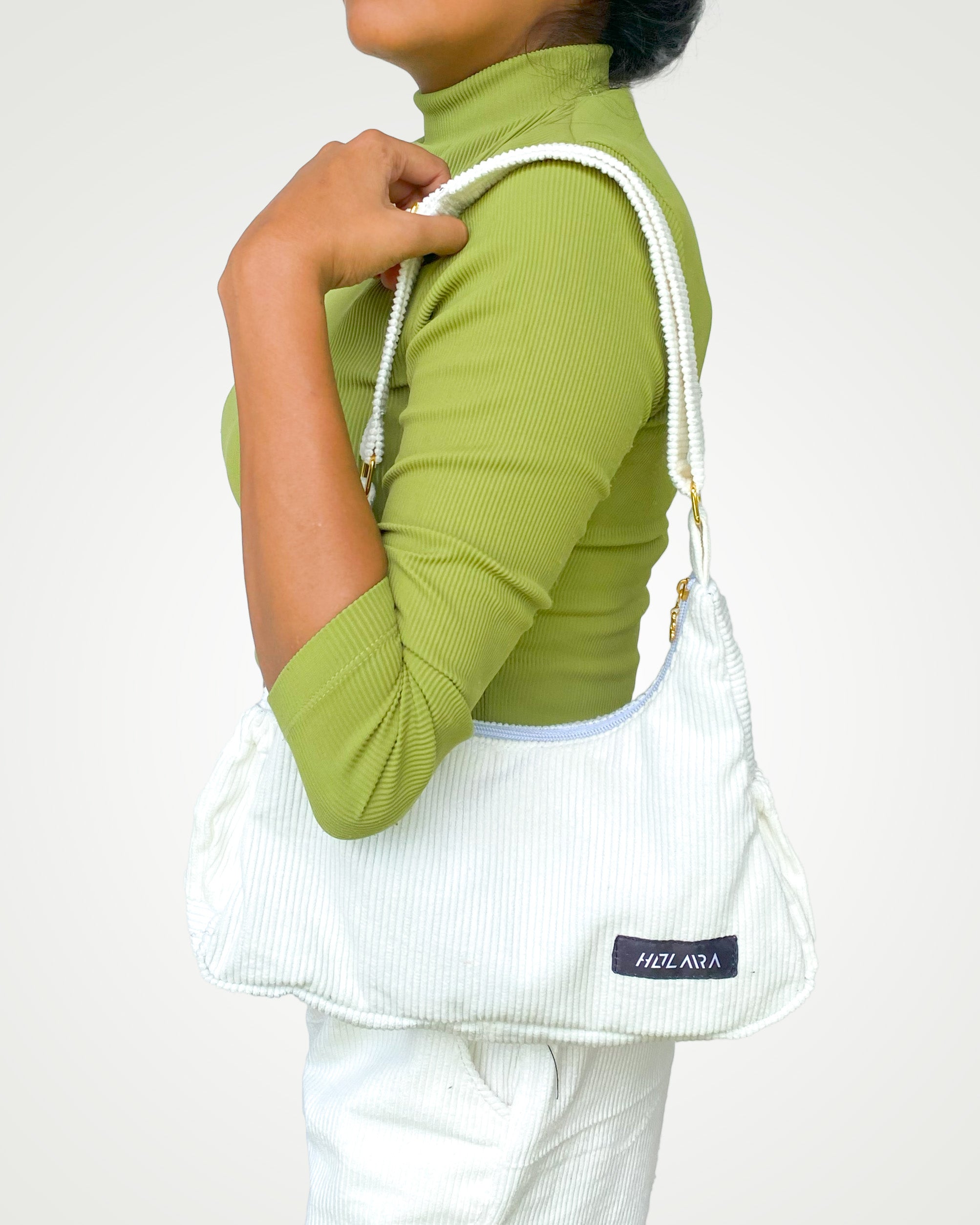 Corduroy City Bag - White