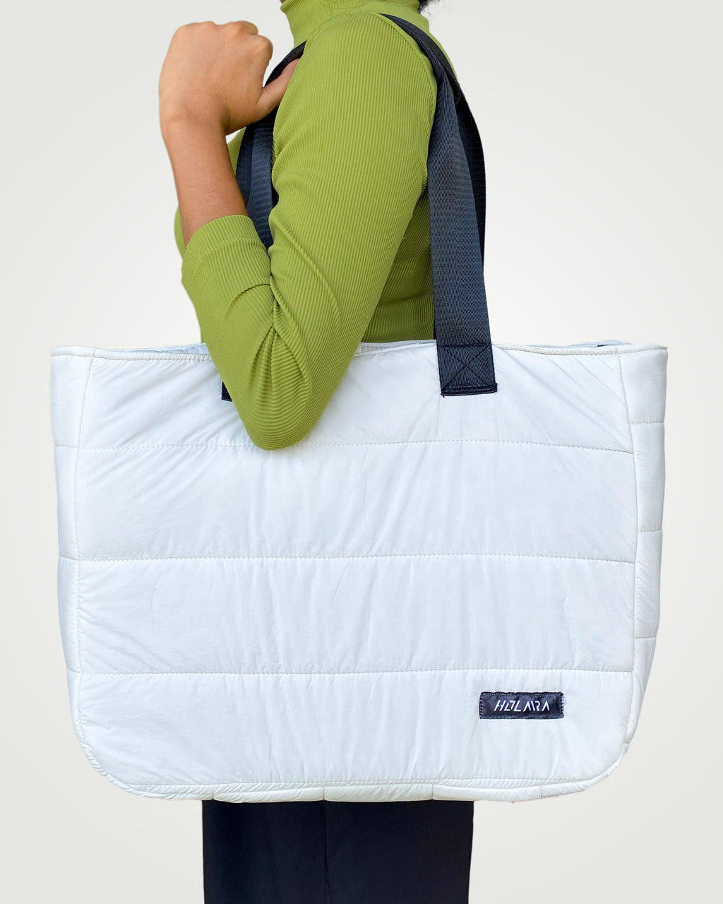 Holaara Iris Organized Tote Bag - White (Water-Resistant)