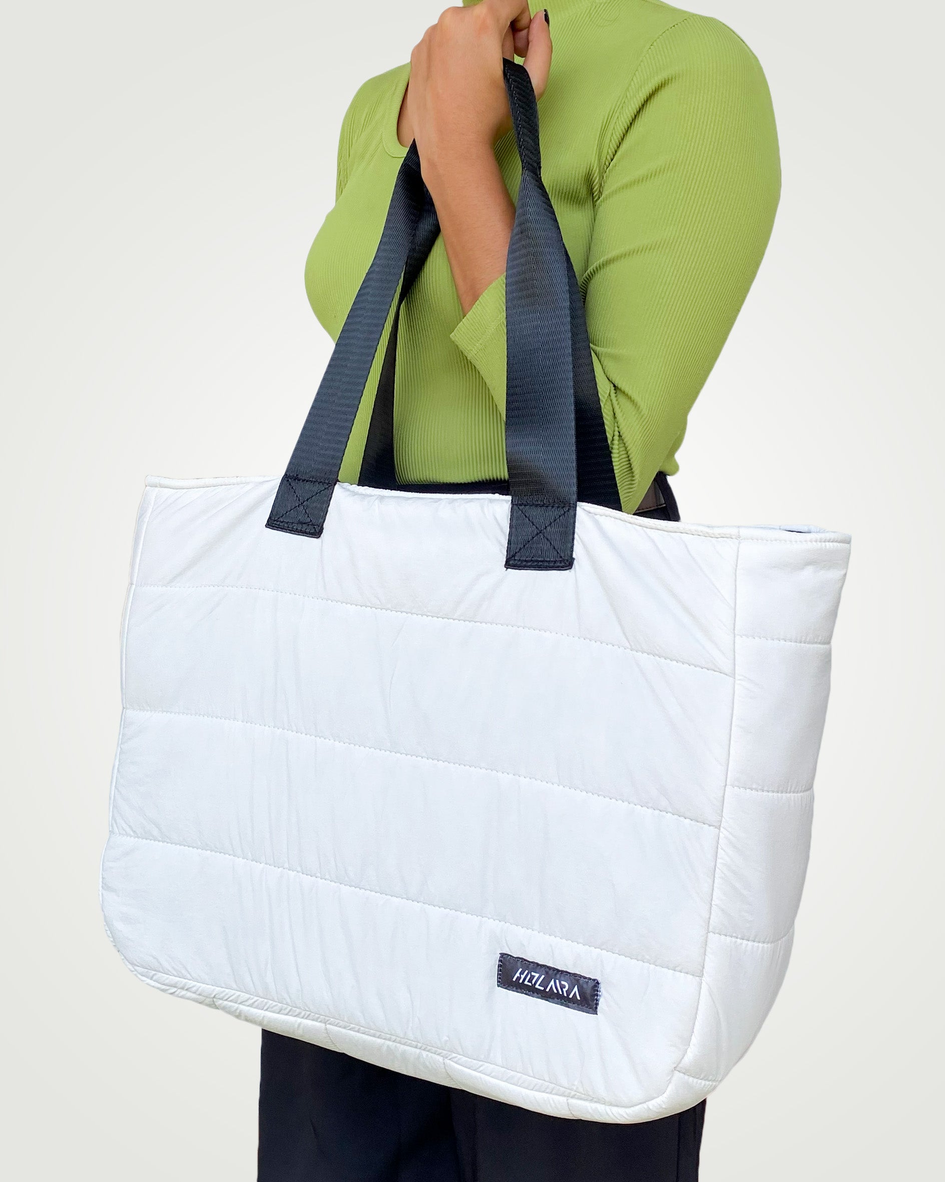 Holaara Iris Organized Tote Bag - White (Water-Resistant)