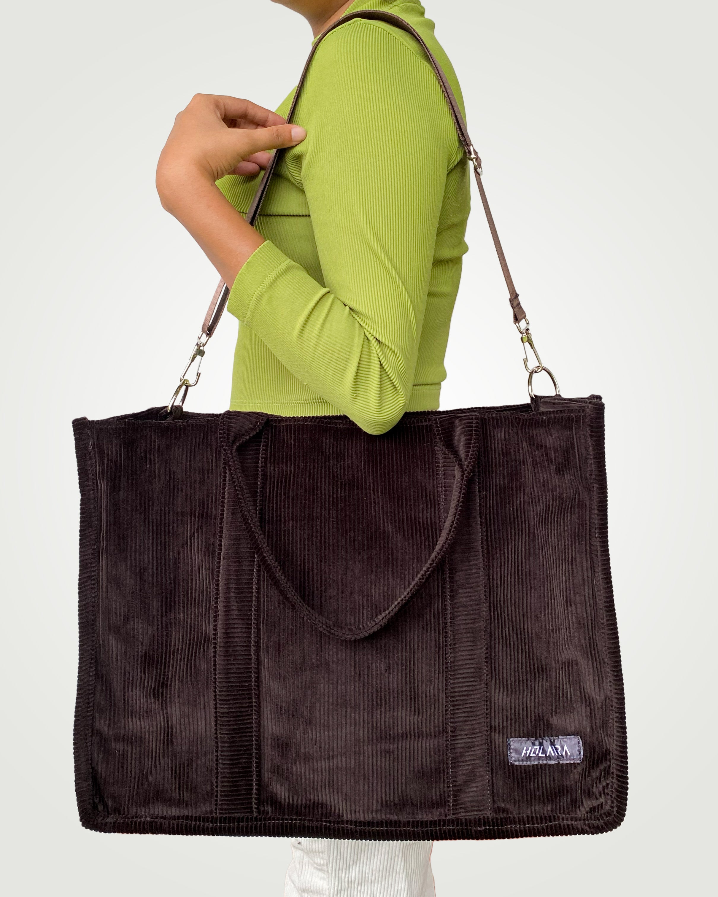 Holaara Camellia Organized Tote Bag - Dark Brown