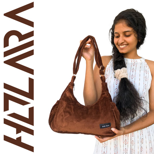 Corduroy City Bag - Coffee Brown