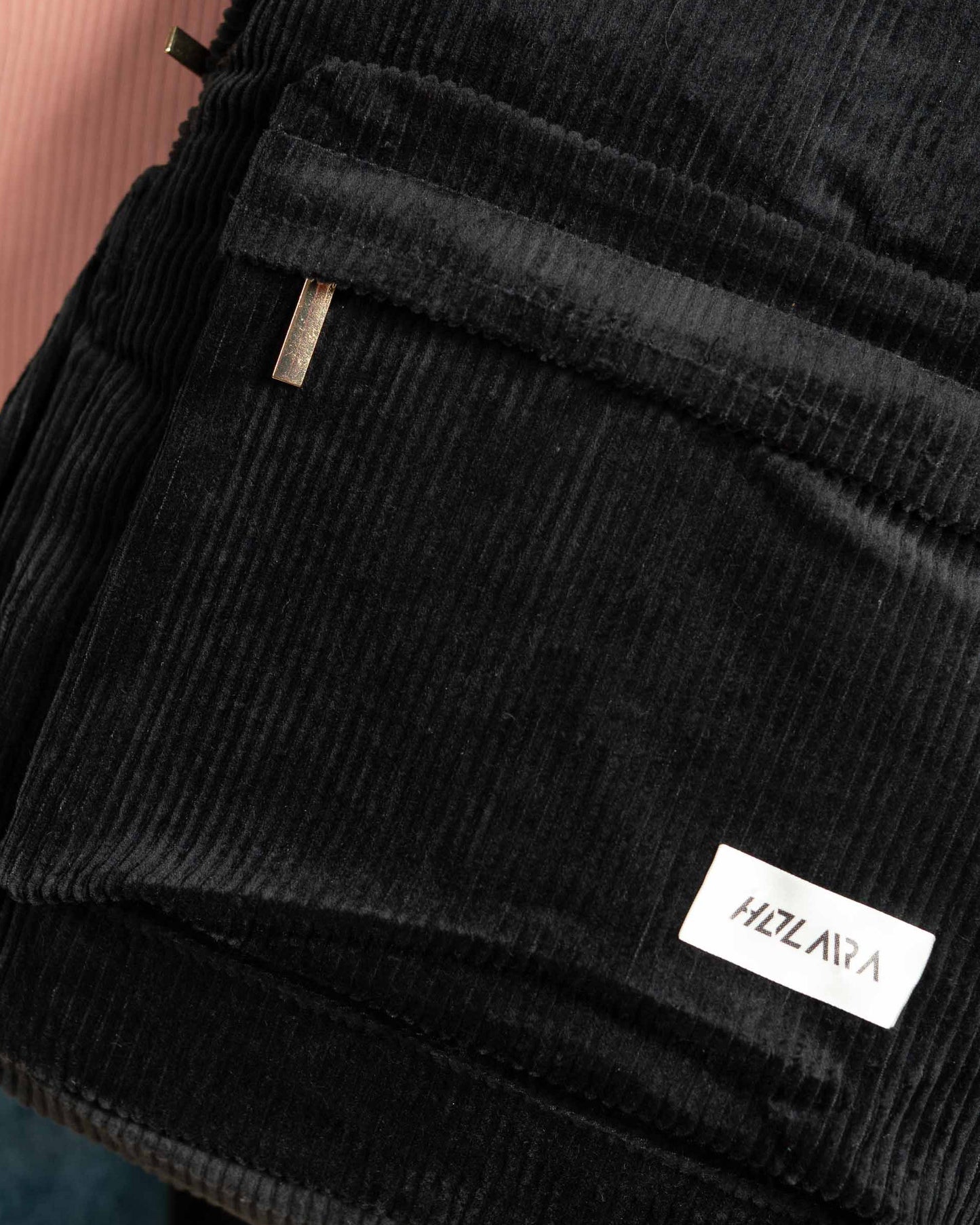 Corduroy Organized Backpack - Black