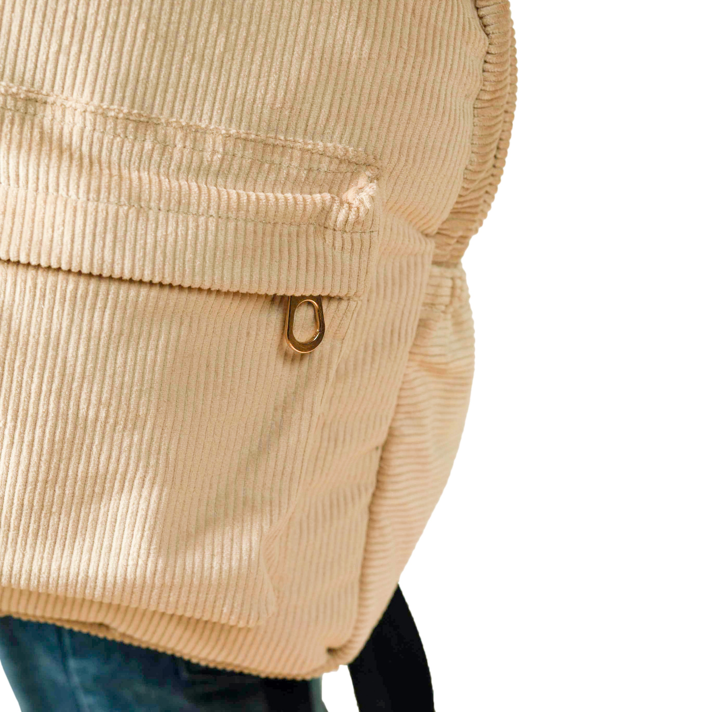 Corduroy Organized Backpack - Beige