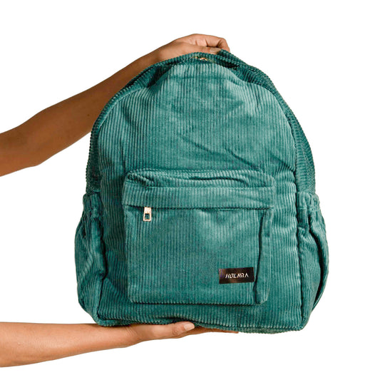 Corduroy Organized Backpack - Peacock Blue